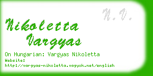 nikoletta vargyas business card